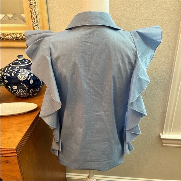 Esley V neck collar with ruffles - Picture 5 of 5